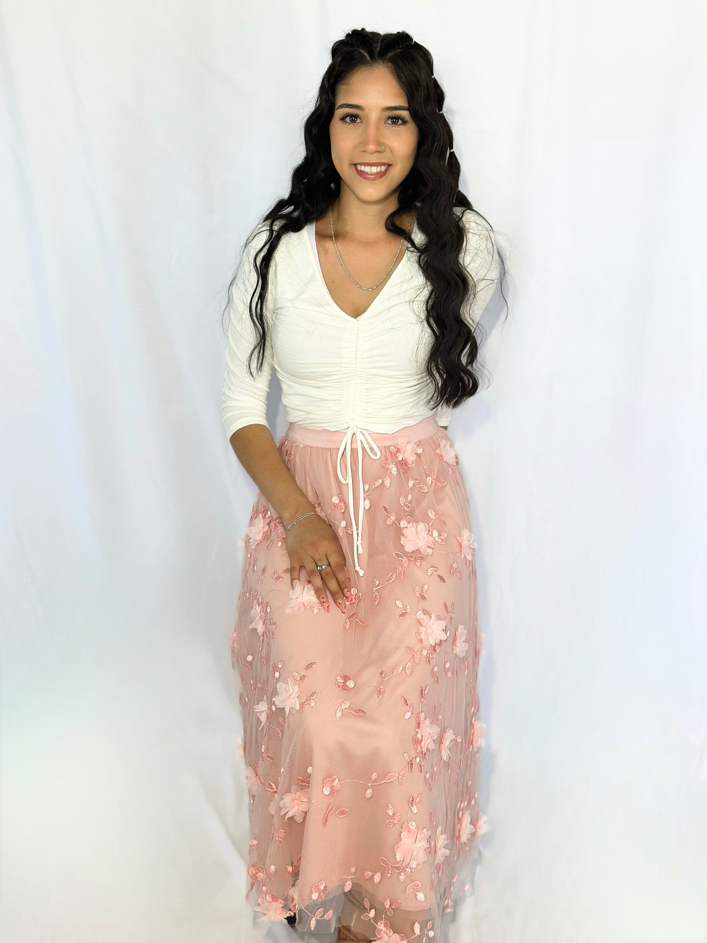 Pink Floral Skirt